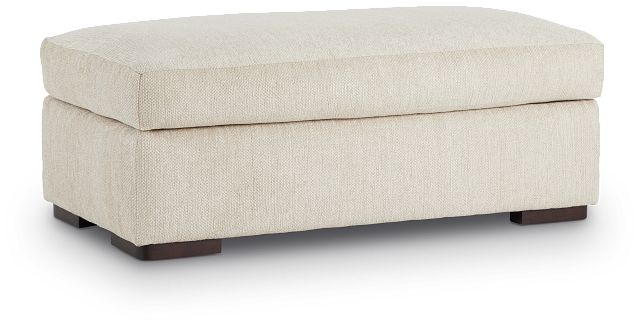 Alpha Beige Fabric Ottoman