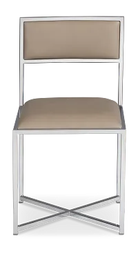 Amalfi Taupe Stnl Steel Upholstered Side Chair