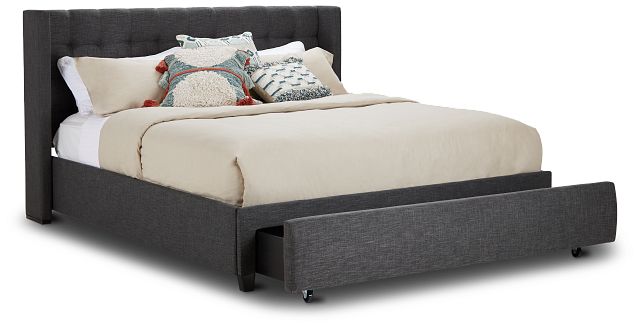 Chatham Dark Gray Low Platform Storage Bed