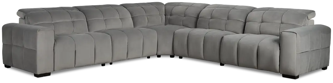 Gemma Light Gray Velvet Small Right Chaise Power Reclining Sectional Gemma Light Gray Velvet Small Right Chaise Power Reclining Sectional