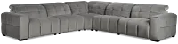 Gemma Light Gray Velvet Small Right Chaise Power Reclining Sectional