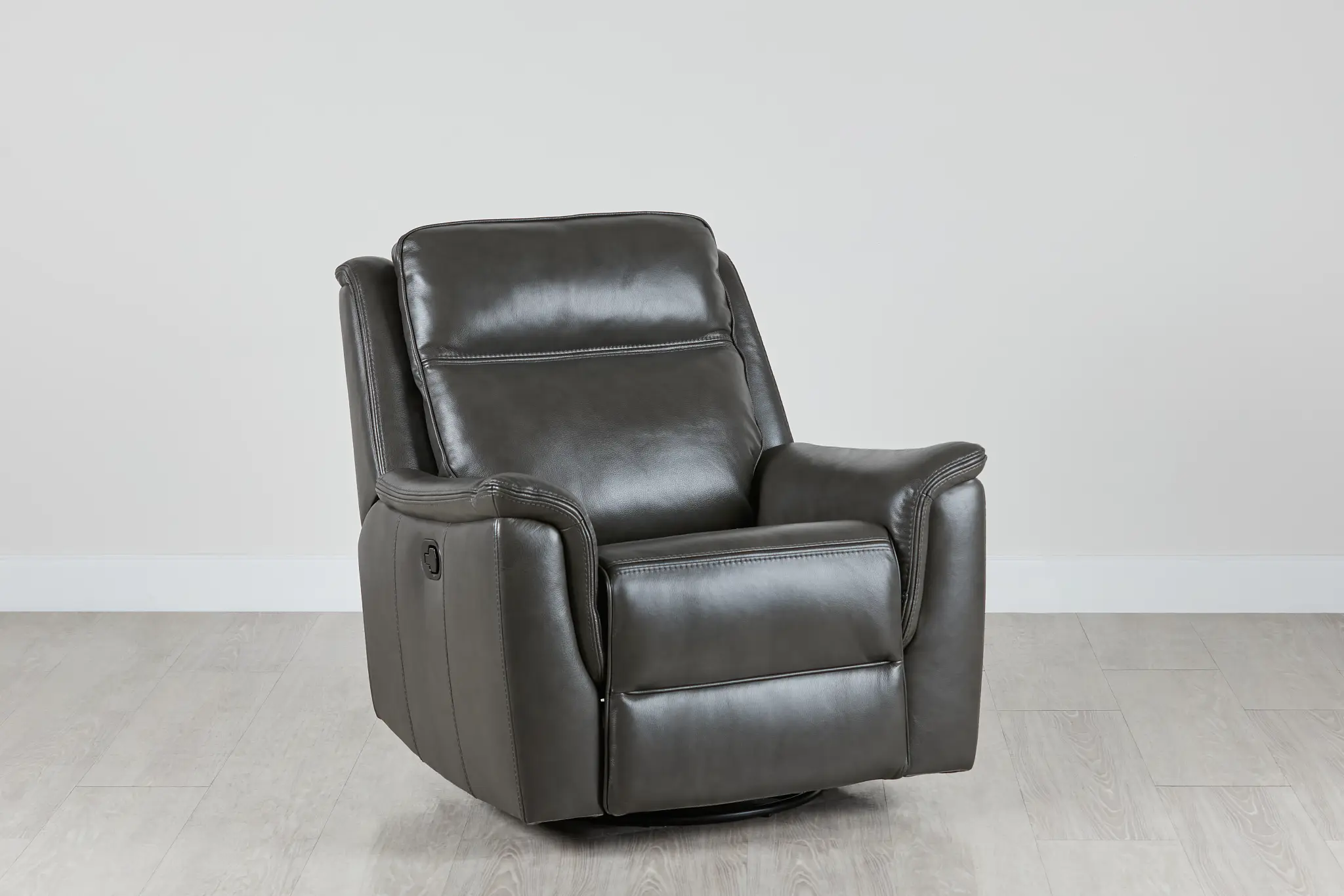 Aiden Dark Gray Leather Swivel Glider Recliner Aiden Dark Gray Leather Swivel Glider Recliner