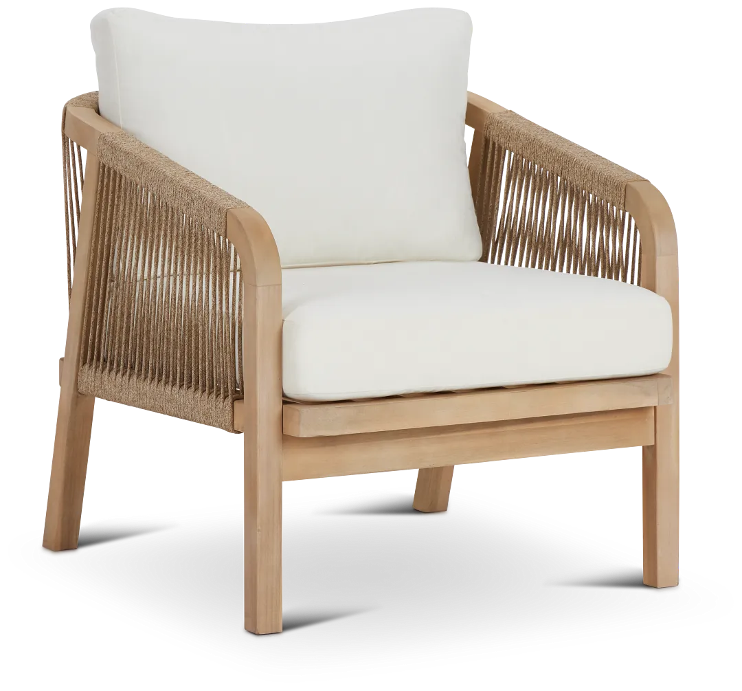 Lucia Light Tone Chair With White Cushion