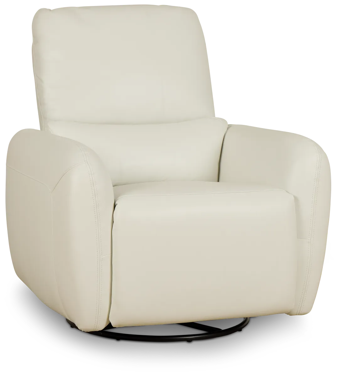 Eve White Lthr/vinyl Power Swivel Glider Recliner