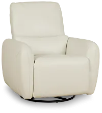 Eve White Lthr/vinyl Power Swivel Glider Recliner