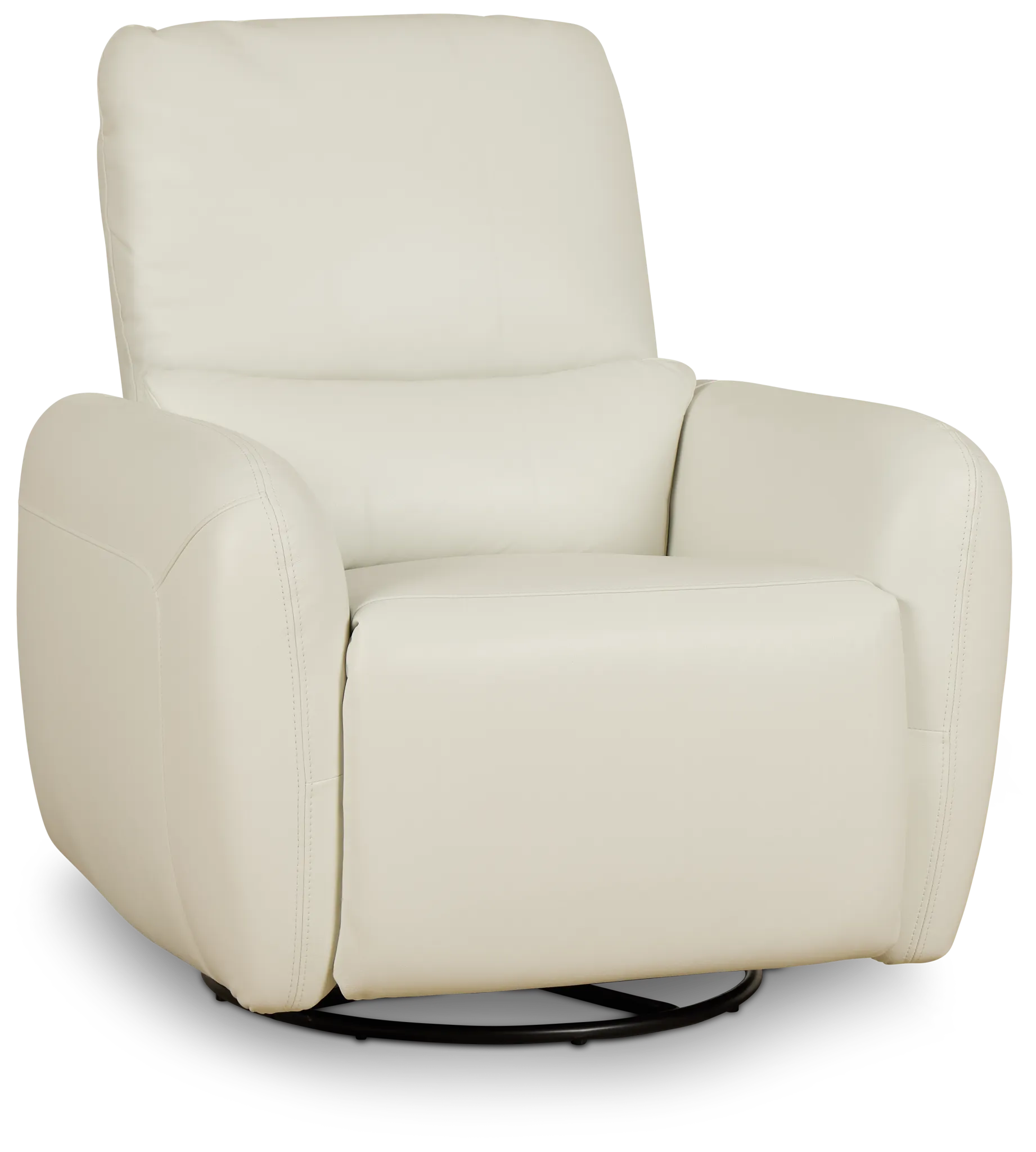 Eve White Lthr/vinyl Power Swivel Glider Recliner