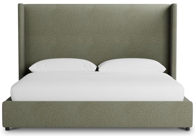 Captiva Sutton Green 60" Upholstered Shelter Bed