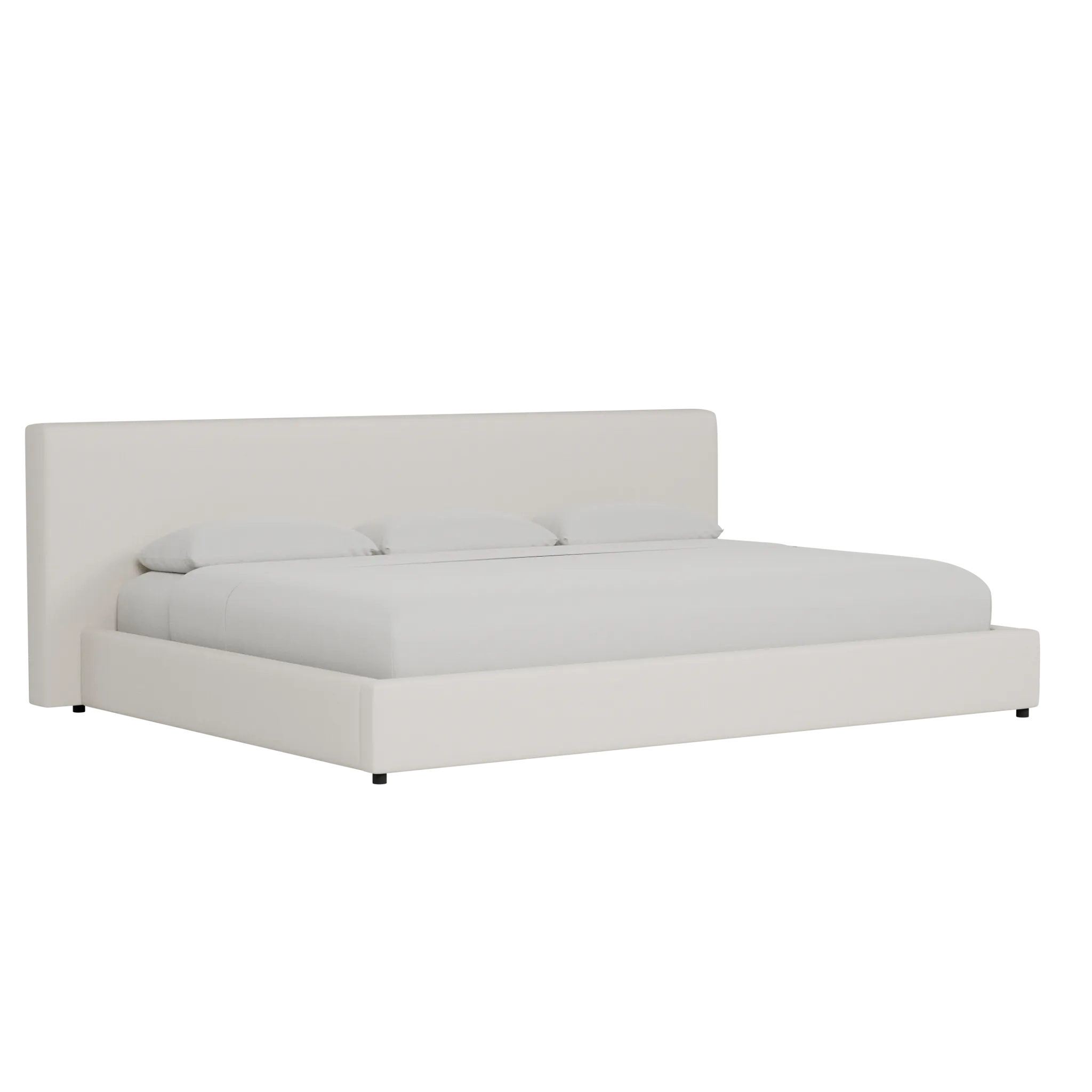 Grayton Merino Light Beige 44" Upholstered Platform Bed