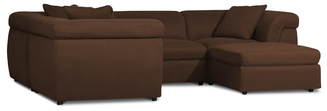 Aria Dark Brown Micro Immersive 5-piece Bumper Sectional W/1 Speaker