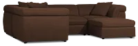 Aria Dark Brown Micro Immersive 5-piece Bumper Sectional W/1 Speaker