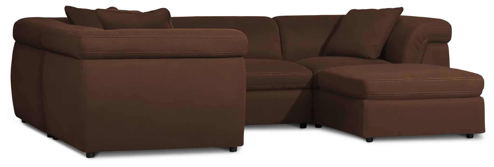 Aria Dark Brown Micro Immersive 5-piece Bumper Sectional W/1 Speaker