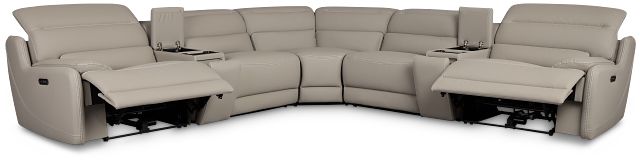 Jett Gray Micro Large Dual Power Reclining Two-arm Sectional