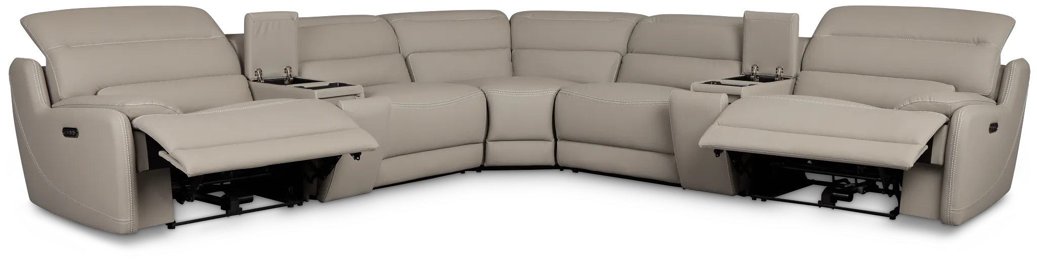Jett Gray Micro Large Dual Power Reclining Two-arm Sectional