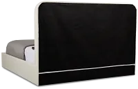 Doral White Curved Upholstered Platform Bed