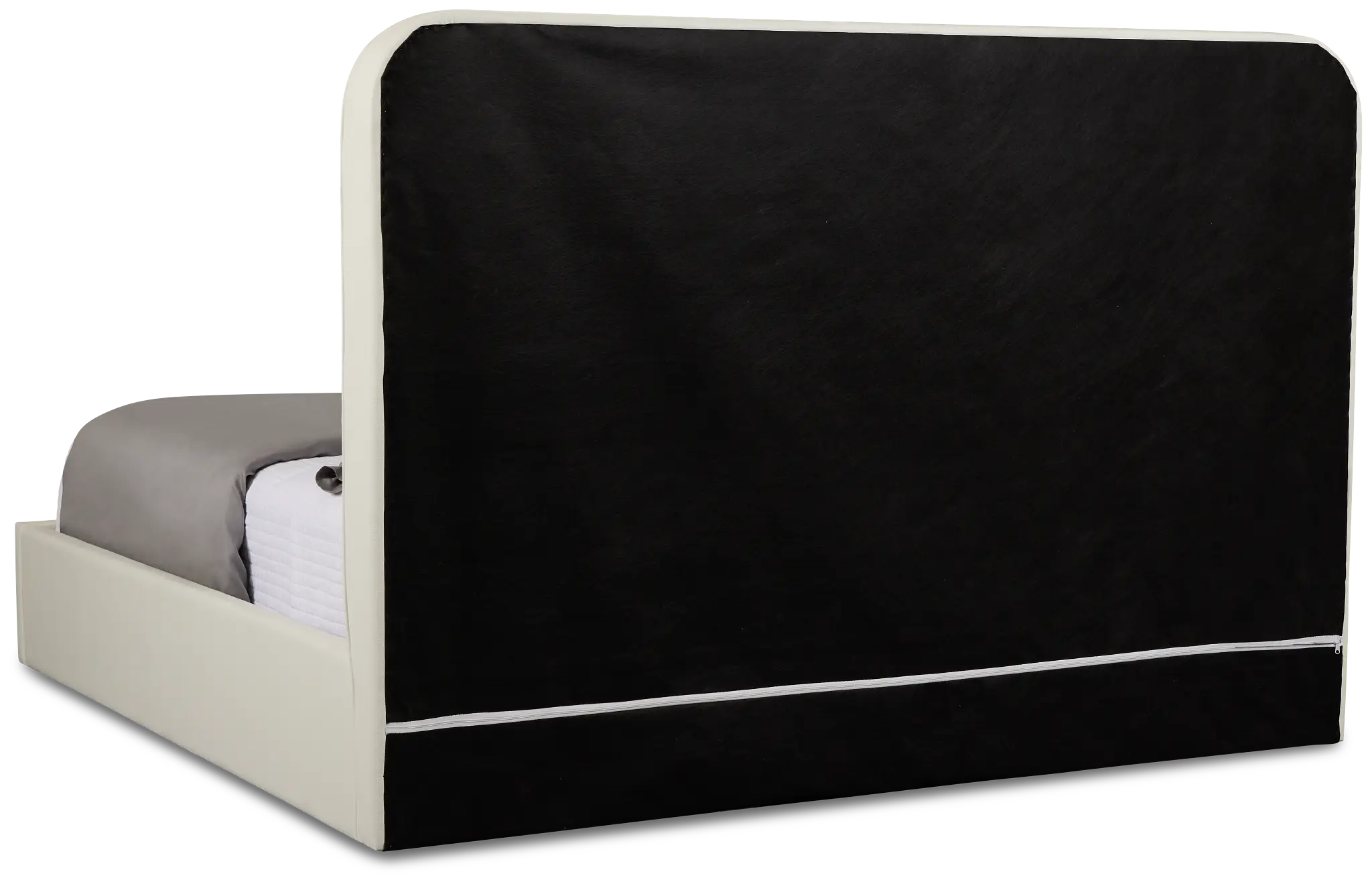 Doral White Curved Upholstered Platform Bed Doral White Curved Upholstered Platform Bed