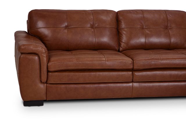 Braden Medium Brown Leather Small Two-arm Sectional