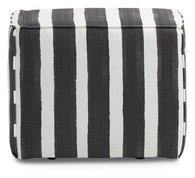 Nico Black Stripe Indoor/outdoor Accent Ottoman