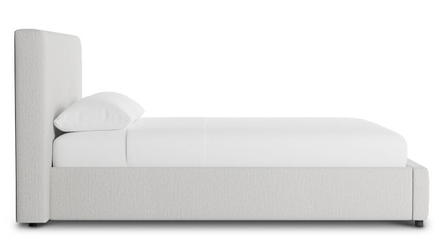 Grayton Delray Pewter 44" Upholstered Platform Bed