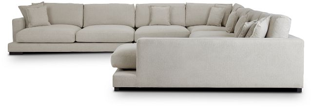 Emery Light Beige Fabric Large Right Chaise Sectional (3)