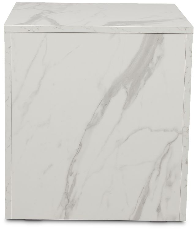 Modena White Square End Table