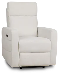 Rae White Fabric Power Recliner