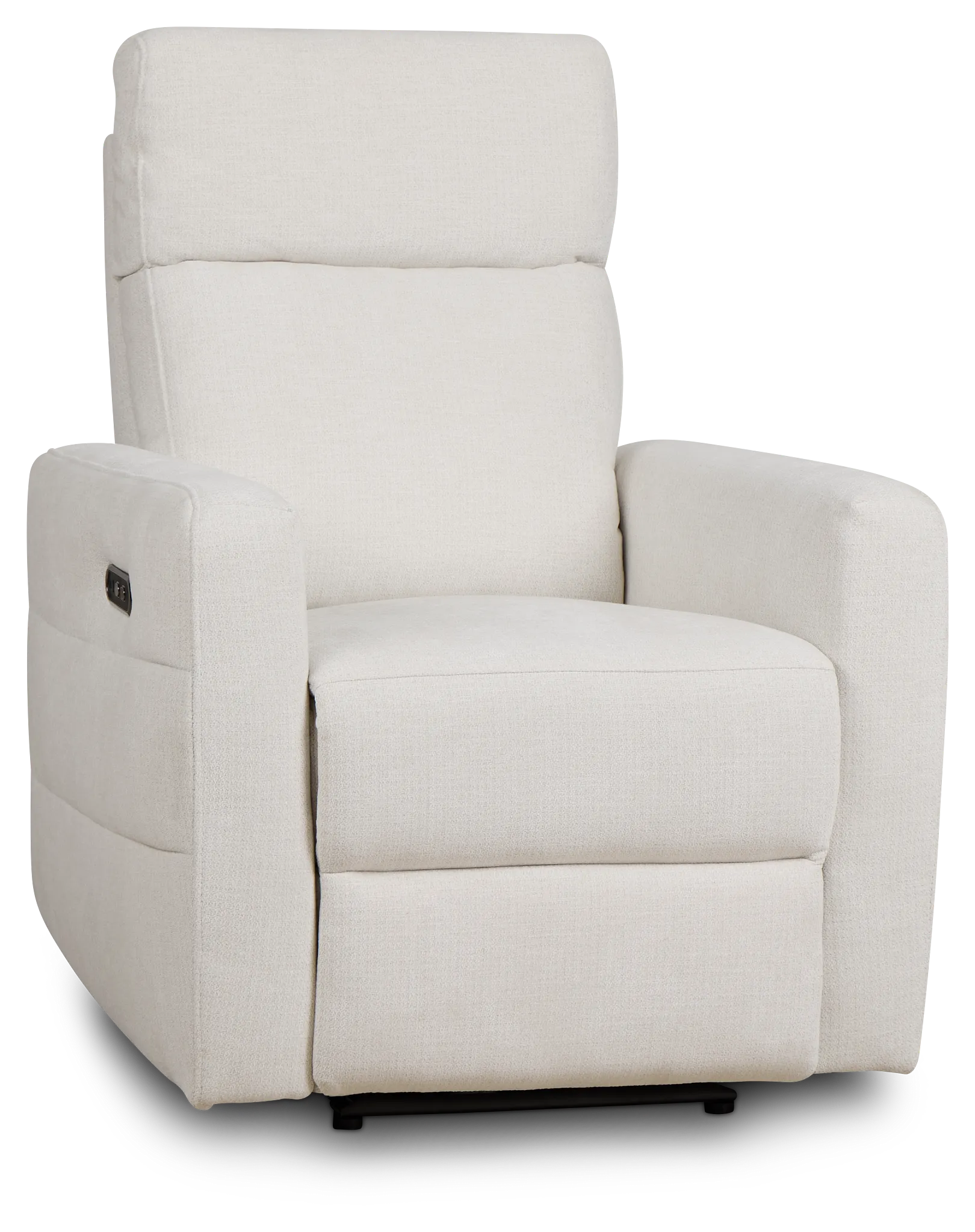 Rae White Fabric Power Recliner