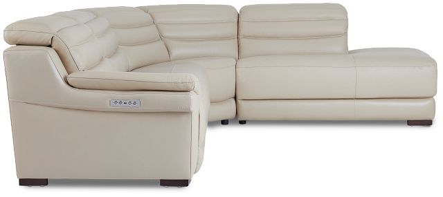 Sentinel Taupe Lthr/vinyl Small Dual Power Right Bumper Sectional (2)