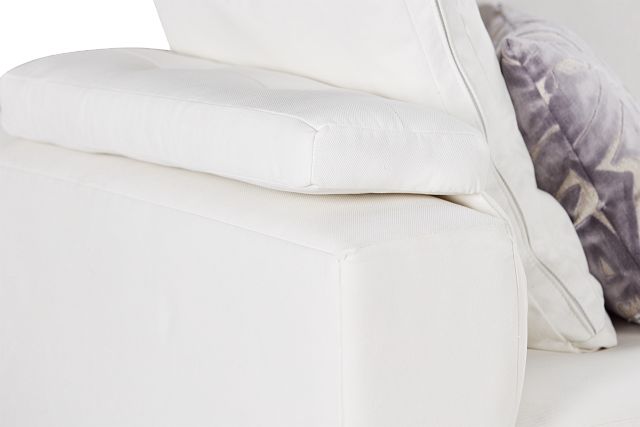 Merrick White Fabric Large Sofa