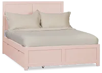 Charleston Pink Panel Bed With 2 Storage Drawers