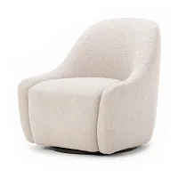 Lenin Light Beige Fabric Swivel Accent Chair