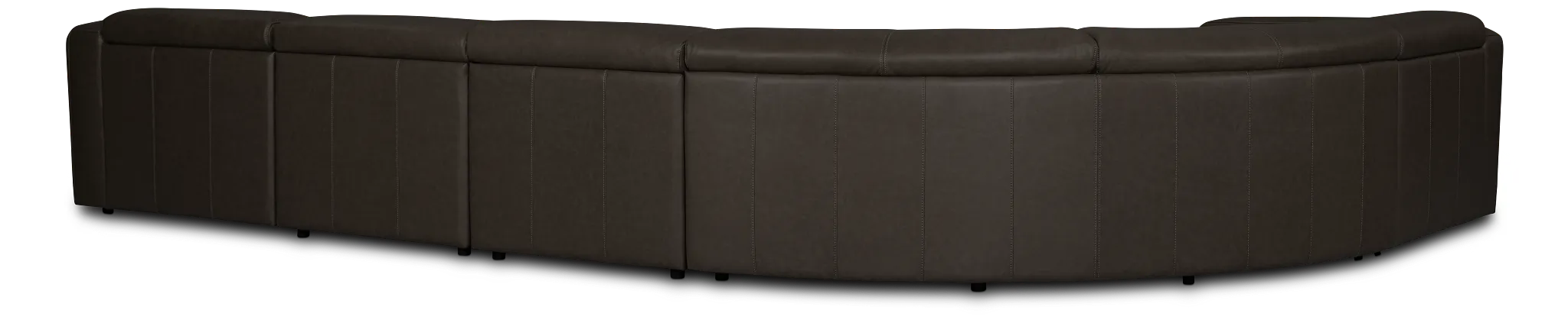 Jace Dark Gray Lthr/vinyl Small Triple Power Reclining Two-arm Sectional