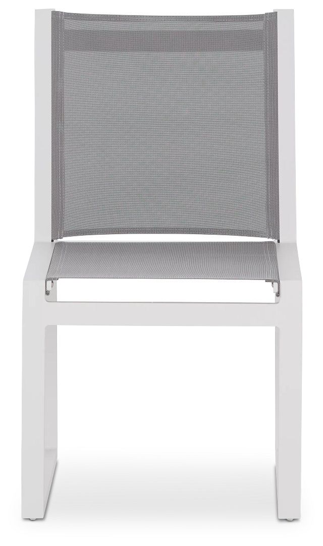 Linear White Aluminum Sling Chair (2)