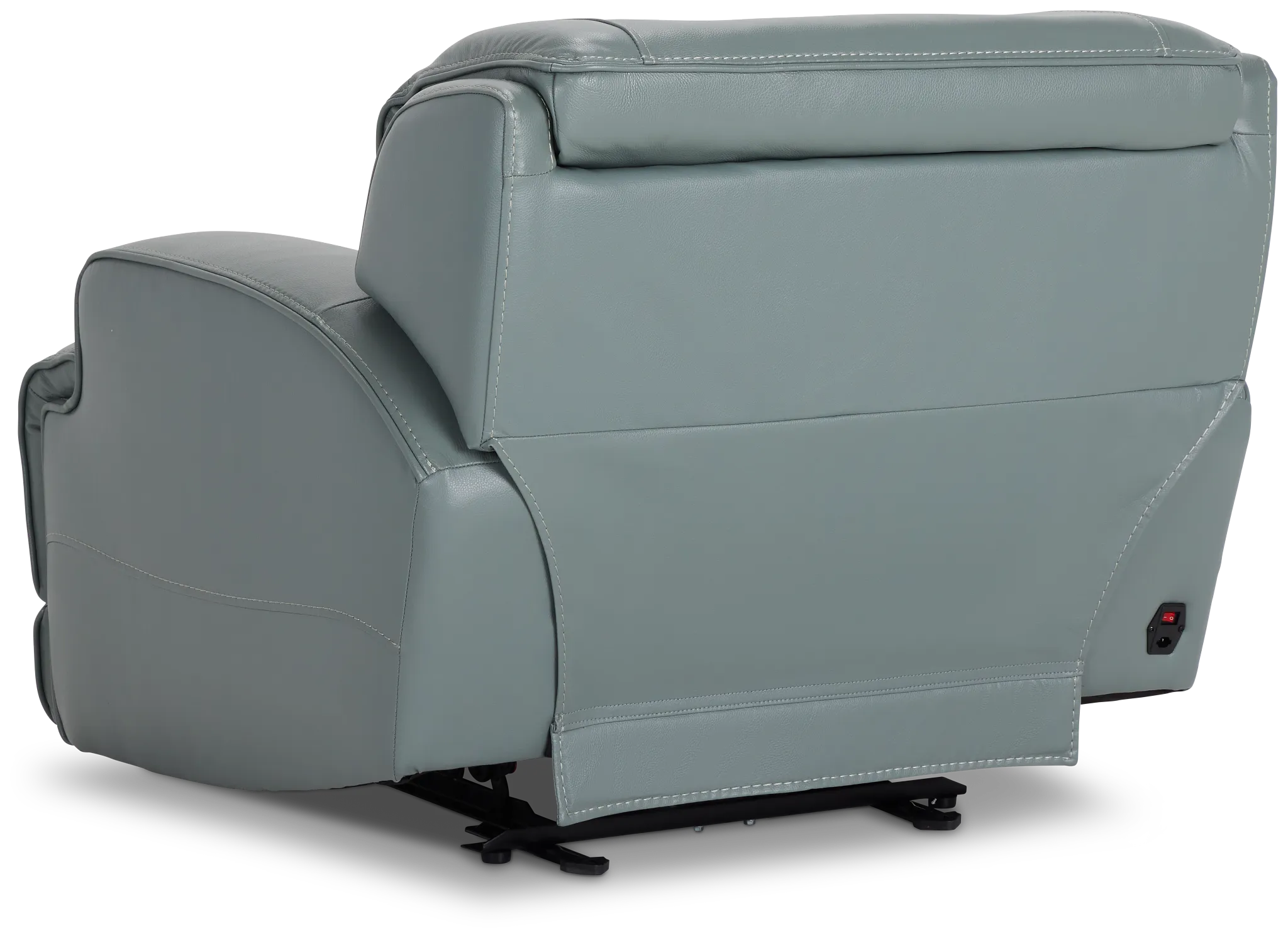 Reign Green Lthr/vinyl Power Recliner With Power Headrest