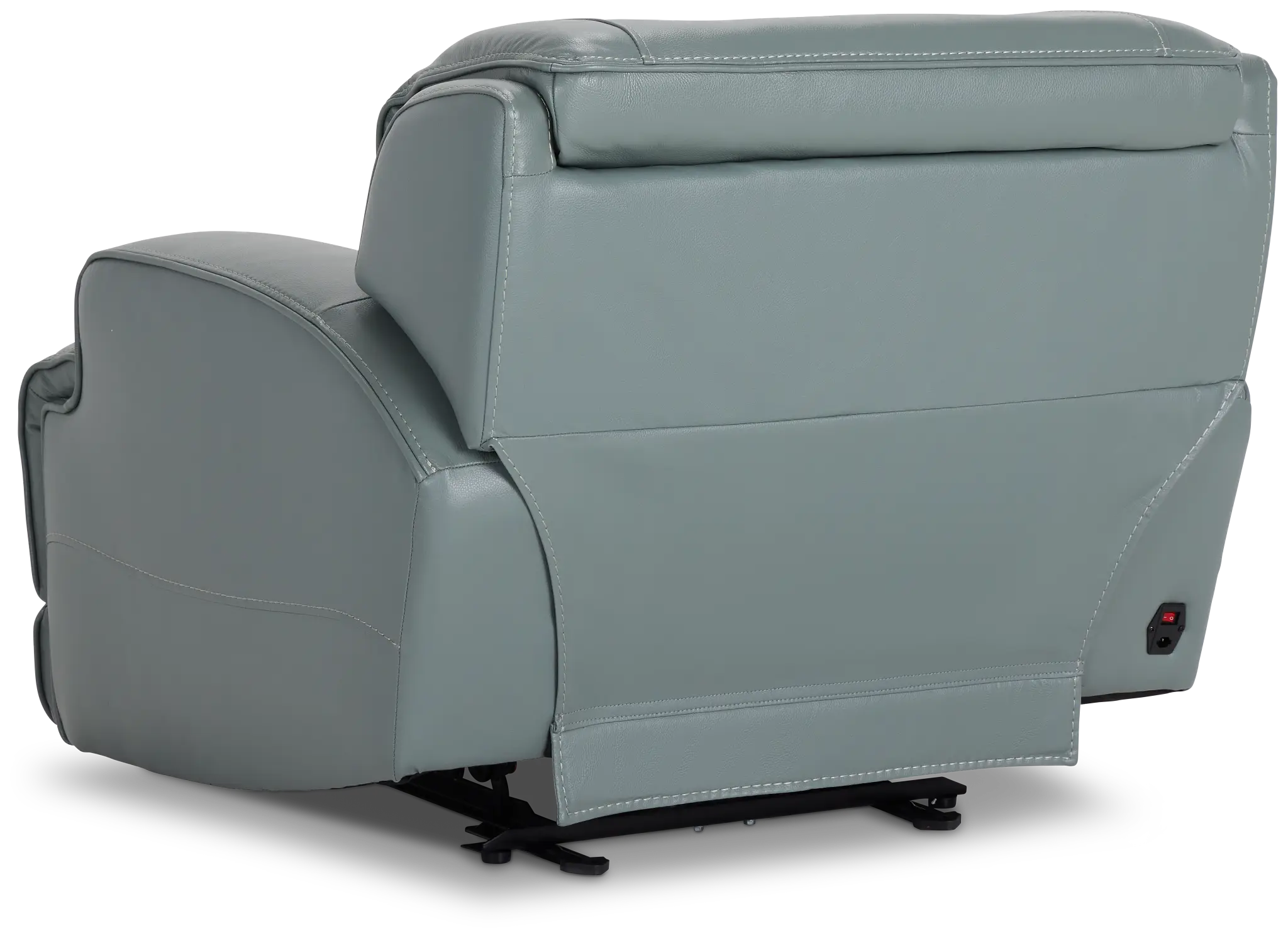 Reign Green Lthr/vinyl Power Recliner With Power Headrest Reign Green Lthr/vinyl Power Recliner With Power Headrest