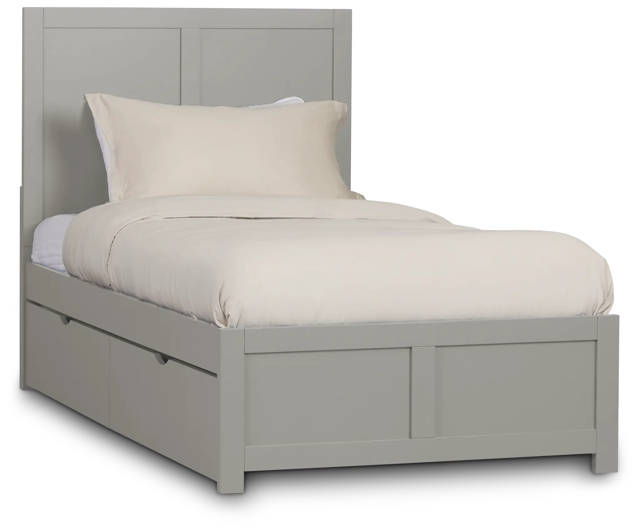 Charleston Gray Panel Bed With 4 Storage Drawers Charleston Gray Panel Bed With 4 Storage Drawers