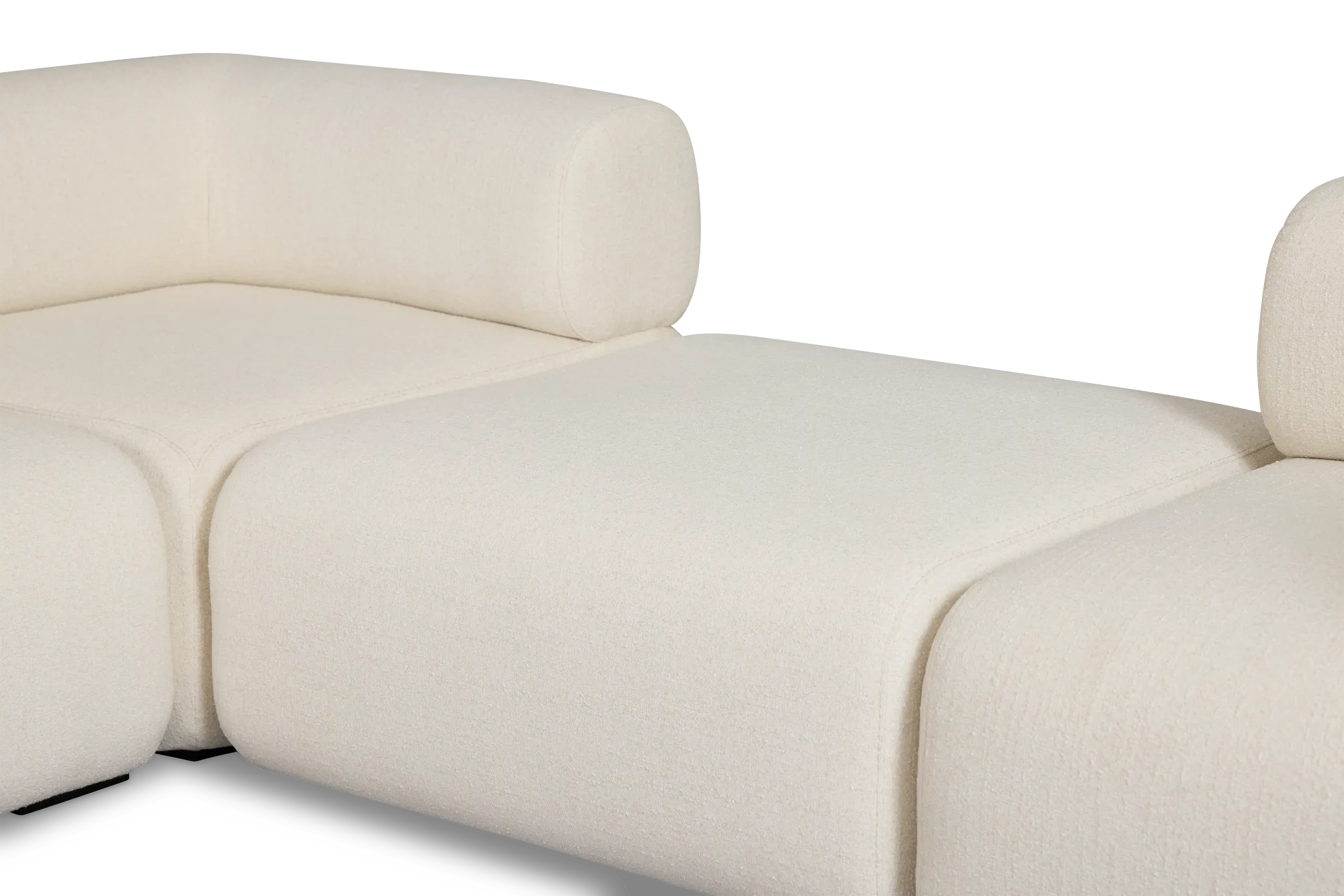 Celeste Light Beige Fabric 5-piece Modular Sectional With Armless Ottoman