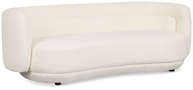 Presley White Fabric Sofa
