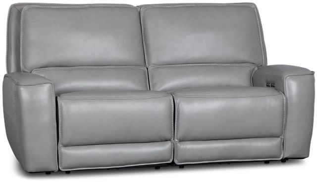 Miles Light Gray Lthr/vinyl Power Reclining Sofa