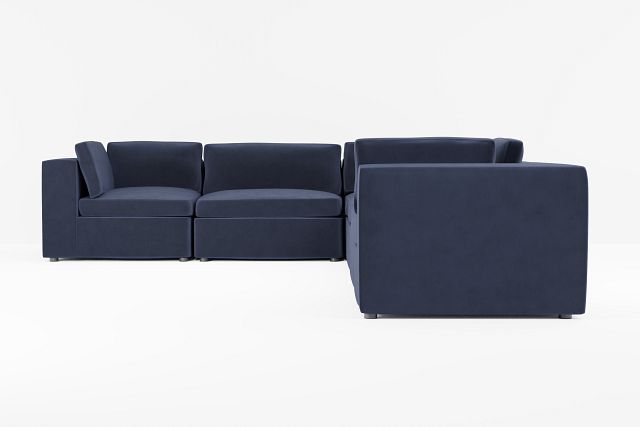 Destin Joya Dark Blue Velvet 6-piece Modular Sectional