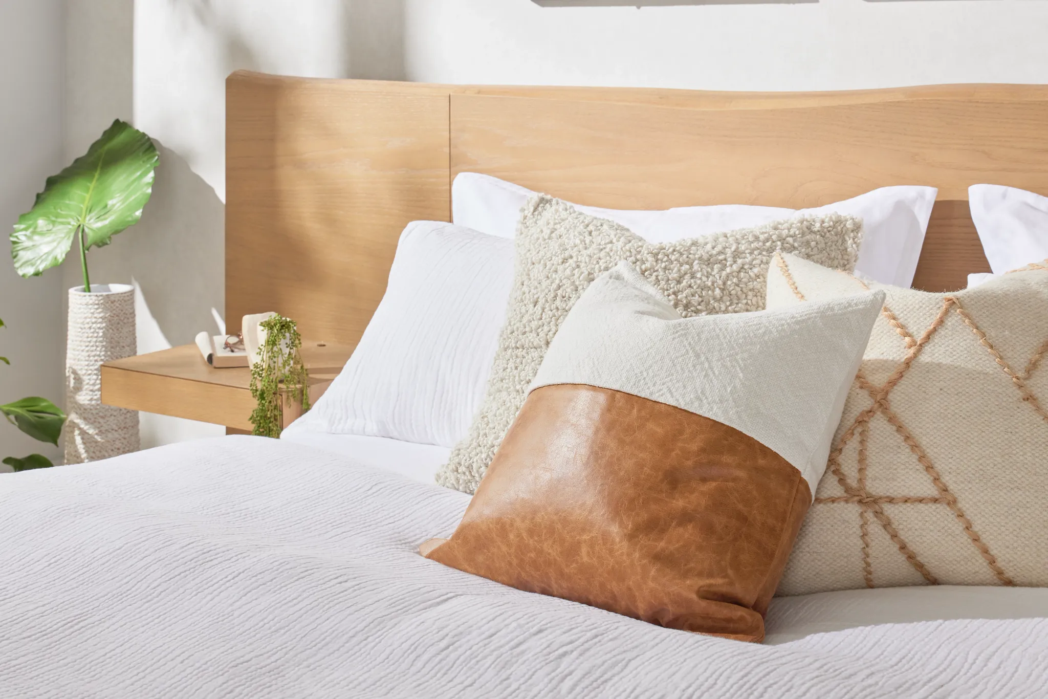 Canya Ivory Square Accent Pillow