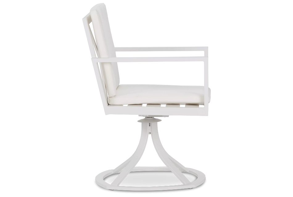Linear White Swivel Chair