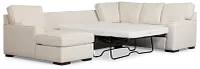 Sinclair Light Beige Fabric Left Chaise Cooling Memory Foam Sleeper Sectional