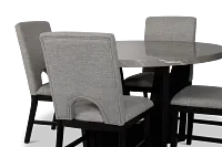 Oxford Two-tone Round Table & 4 Upholstered Chairs