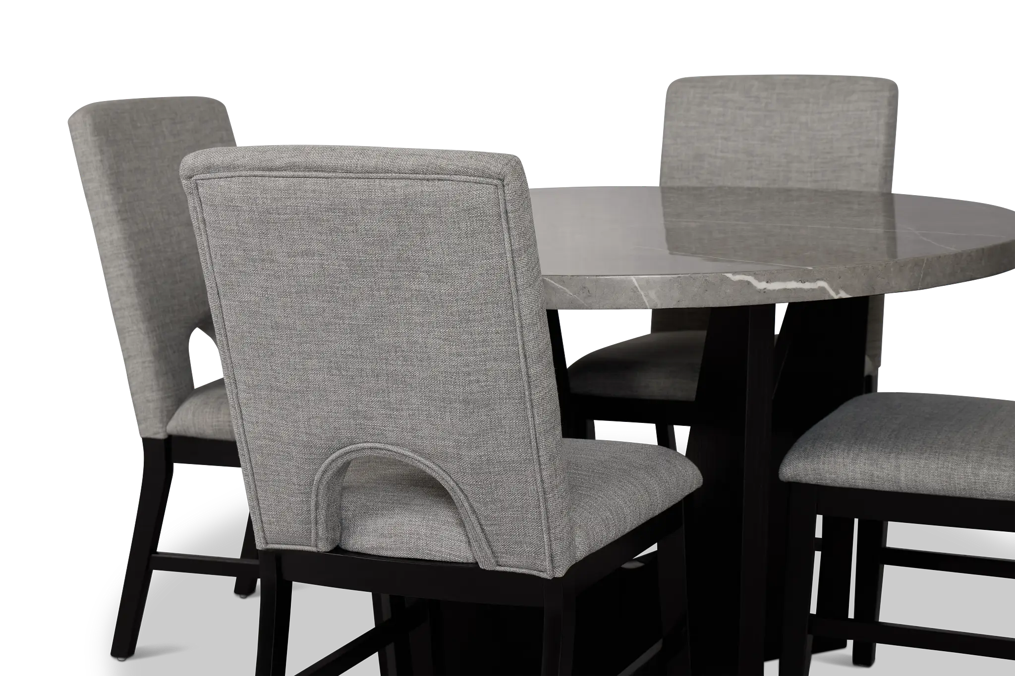 Oxford Two-tone Round Table & 4 Upholstered Chairs Oxford Two-tone Round Table & 4 Upholstered Chairs