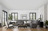 Colton Light Gray Micro Medium Triple Power 2-arm Sectional