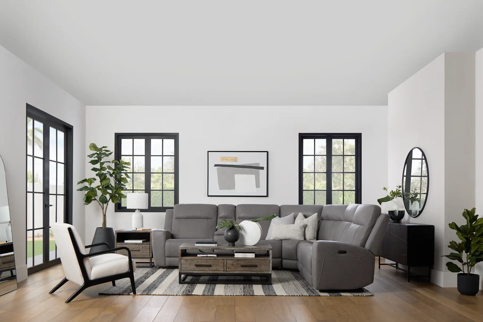 Colton Light Gray Micro Medium Triple Power 2-arm Sectional Colton Light Gray Micro Medium Triple Power 2-arm Sectional