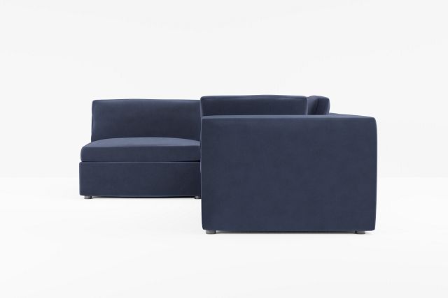 Destin Joya Dark Blue Velvet 4-piece Modular Sectional