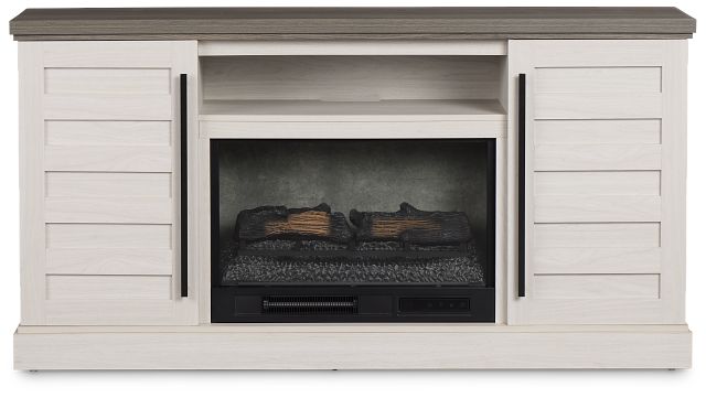 Westlake Two-tone 65" Tv Stand With Fireplace Insert