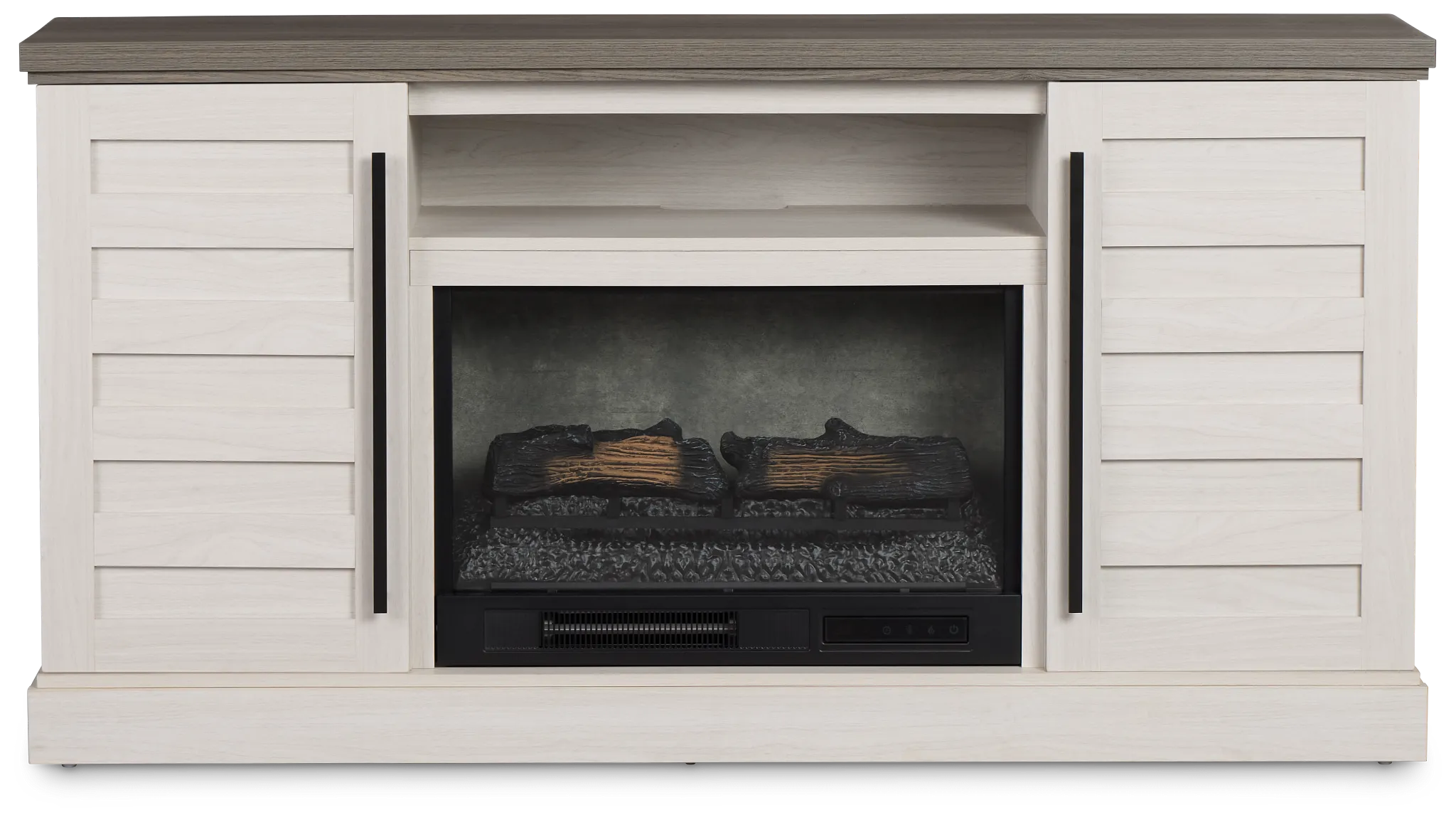 Westlake Two-tone 65" Tv Stand With Fireplace Insert
