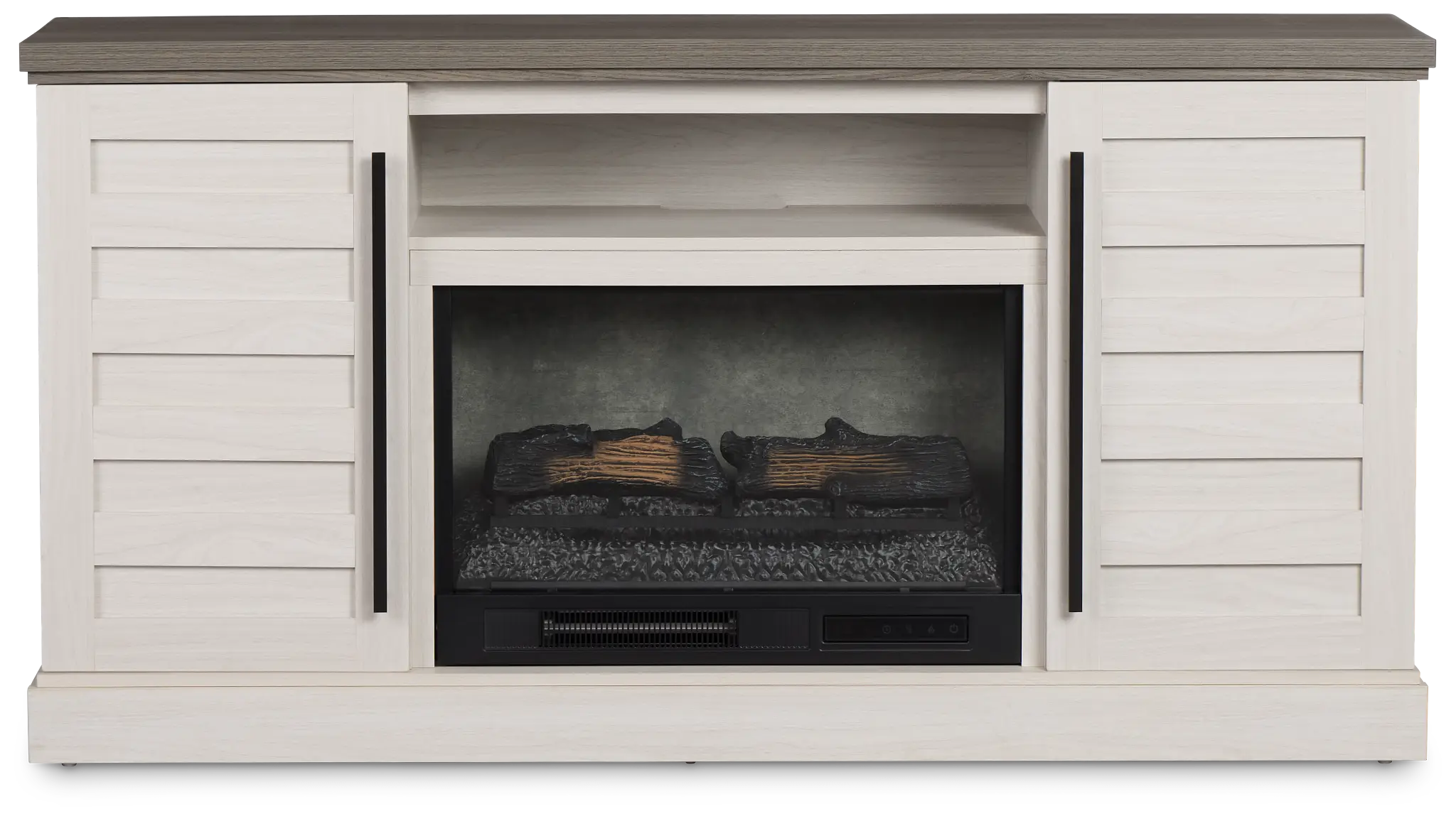 Westlake Two-tone 65" Tv Stand With Fireplace Insert Westlake Two-tone 65" Tv Stand With Fireplace Insert